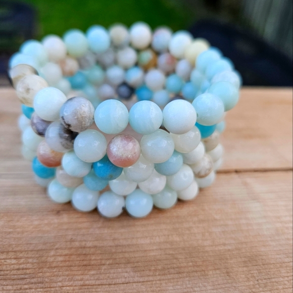 8mm Amazonite Stretch Bracelet - Picture 1 of 1